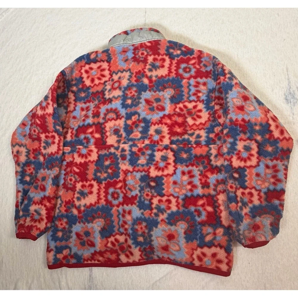 Vintage Patagonia Synchilla Fleece Youth 8 Floral 1/4 Zip Pullover Jacket